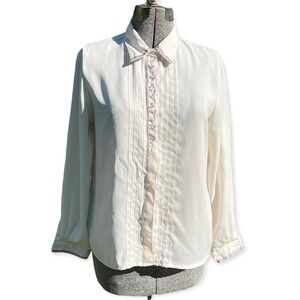 Vintage 80’s/90’s embroidered collar button down shirt by Koret